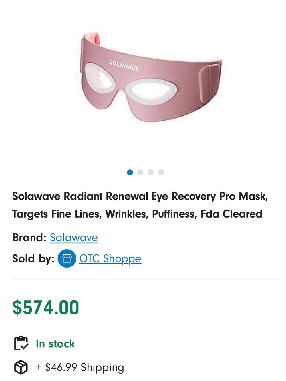 Solawave Red LED Eye Mask - Picture 2 of 2